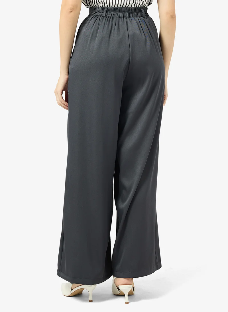 ELLA High Waisted Trousers With Box Pleats